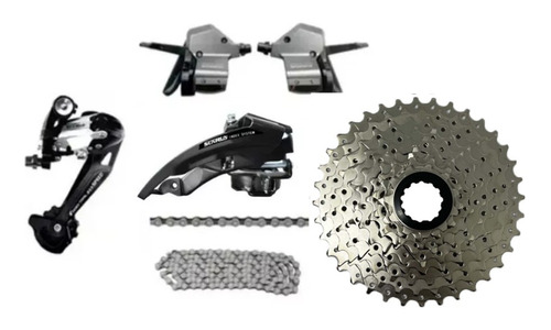 Kit Grupo Transmissão Gta 9v / 27v Bike Tipo Shimano Vfire