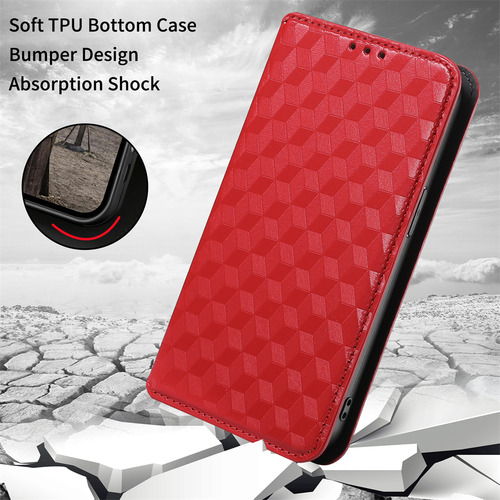 Funda Texturizada 3d Para Realme C67 -tpu, Soporte, Cierre Magnético, A Prueba De Golpes, Caja Fuerte Para Tarjetas De Crédito