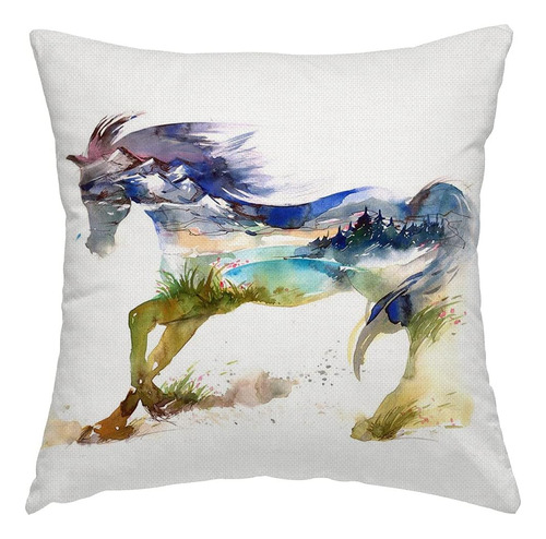 Swono Funda De Almohada Con Diseño De Caballo, Estilo Occide