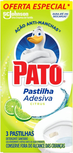 Pastilha Adesiva Desodorizadora Sanitária 3 Unidades Pato