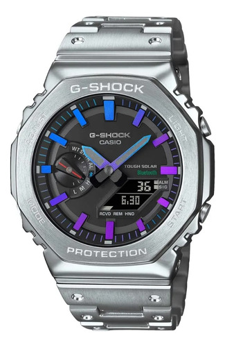 Reloj Casio G-shock Gm-b Para Caballero Color de la correa Plateado Color del bisel Plateado Color del fondo Negro