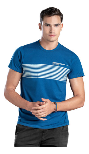 Camiseta Hombre Azul Mp 96526