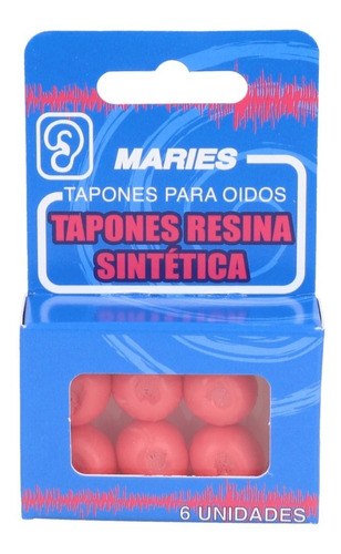 Maries Confort Tapones Para Oídos Resina Sintética 6 Pzas Color Rosa