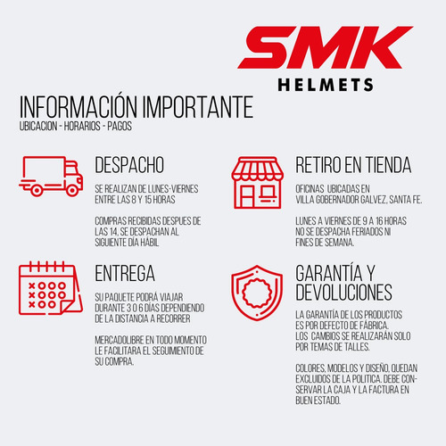 Imagen 4 de 4 de Casco Moto Abierto Smk El Dorado Jet