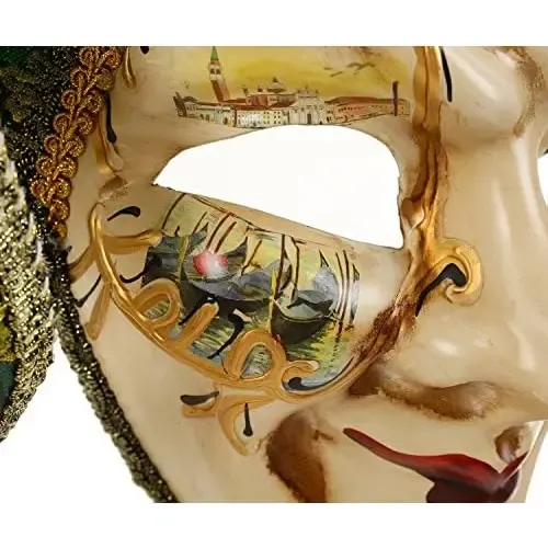 Máscara Veneciana De Bufón Para Hombre – Careta De Carnaval De Cara Completa, Ligera Y Cómoda, Ideal Para Mascaradas, Halloween Y Fiestas De Disfraces