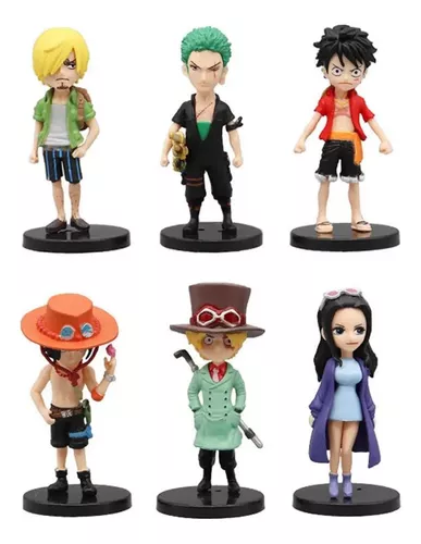 Kit 6 Bonecos One Piece Filme Z Luffy Zoro Sanji Brook