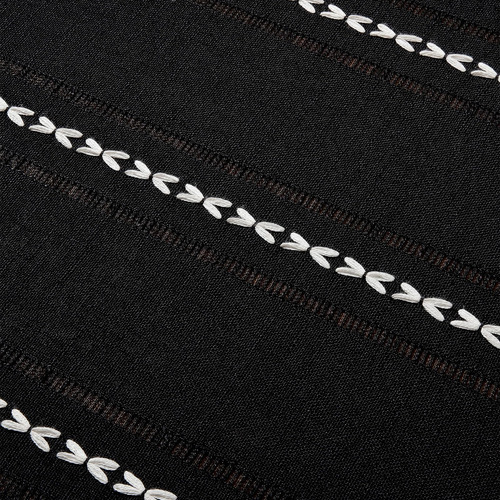 Mantel Zeemart Bordado Con Dobladillo A Rayas Bohemio Negro