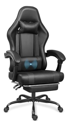 Silla Gaming Con Reposapiés Y Masaje Lumbar