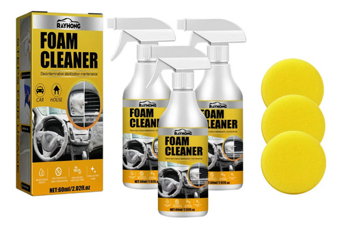 Limpiador De Espuma Para Interiores De 3 Coches, 60 Ml