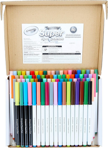 Rotuladores Crayola Supertips Lavables, 80 Unidades, Ahora