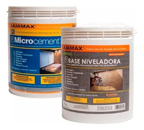 Microcemento 4.5 Kg + Base Niveladora 5 Kg Lajamax