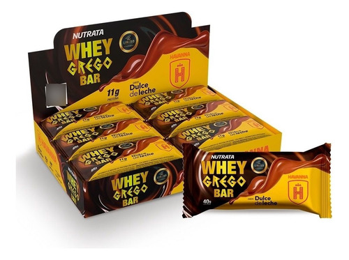 Whey Grego Bar Caixa Com 12 Un (480g) Doce De Leite Havanna Doce De Leite