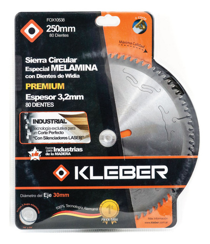 Disco De Sierra Circular 250mm Especial Kleber