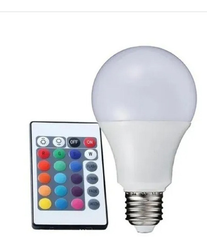 Imagem 1 de 6 de Lampada Led Bulbo 3w Rgb Colorida Bivolt Controle Remoto 