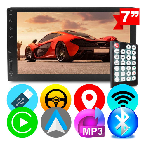 Central Multimidia Bluetooth Mp8 7 Pol Touch Mp3 Usb Fm 2din