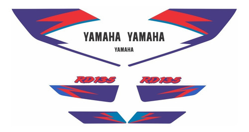 Kit Jogo Adesivos Compatível Yamaha Rd135 1997 Branca 00521