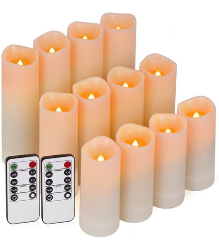 Velas Led Enido Sin Llama, Velas Con Pilas, Paquete De 12