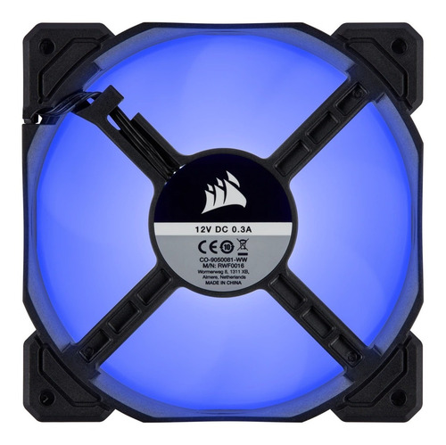 Imagen 4 de 8 de Cooler Gabinete Corsair Af120 Led Blue 120mm Pack X3