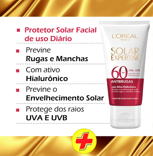2 Protetor Solar Antirrugas Com Ativo Hialuronico Fps 60 40g