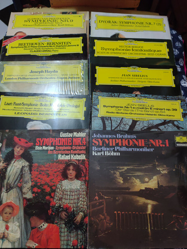 Discos L.p. 10 Grandes Sinfonías. Sello Deutsche Grammophon