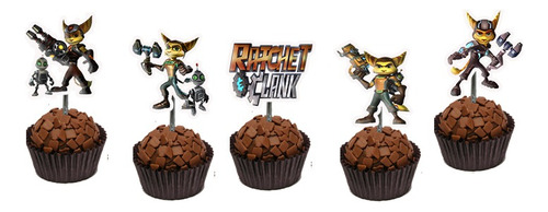 Ratchet & Clank Game 50 Topper Tags Apliques P/ Doce