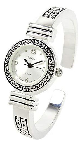 Stc Reloj Plateado Estilo Occidental Con Brazalete Decorado