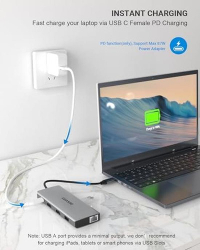 Sutoug Estación De Acoplamiento Usb C De Triple Pantalla 11