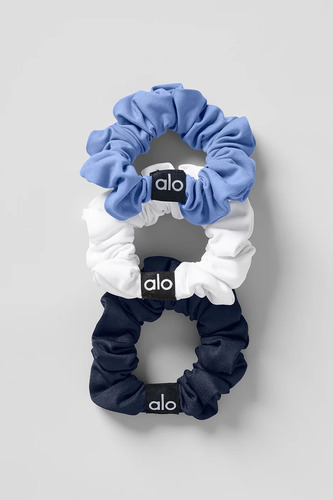 Alo Yoga Fresh Mini Scrunchie (3-pack) Colitas De Cabello Celeste Azul Y Blanco Fresh Mini Scrunchie