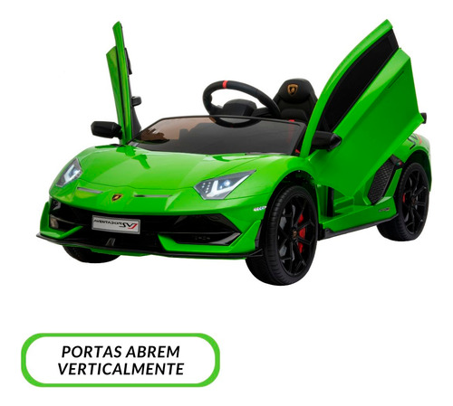 Mini Carro Infantil Elétrico Lamborghini Svj 12v Verde
