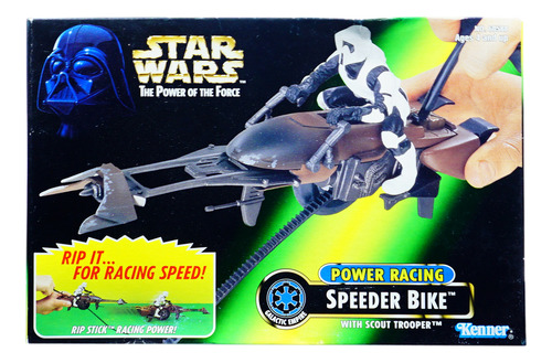 Star Wars Power Of The Force Racing Speeder Bike & Scout