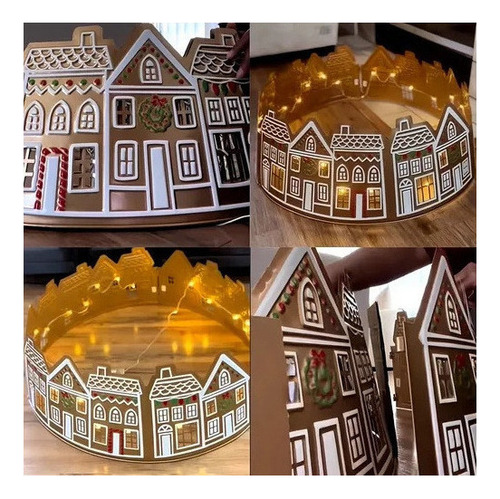 Cuello De Falda Led Con Decoración De Árbol De Navidad