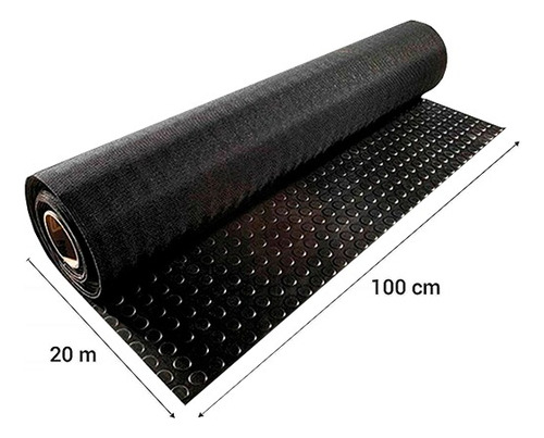Piso De Goma Circulo 6 Mm Rollo 1 Mt Ancho X 20 Mt De Largo