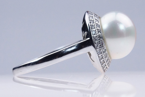 Imagen 5 de 9 de Anillos Compromiso Oro 18k Perla Cultivada Elegante Joyeria