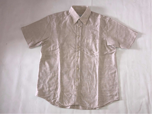 Camisa Christian Dior Manga Corta Talle L Tramada Cremita