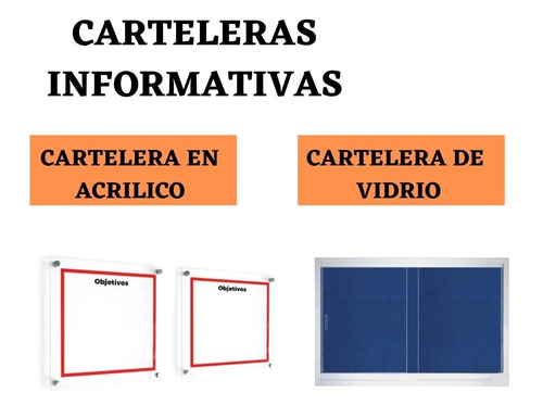 Carteleras En Acrílico Y  De Vidrio Fabricantes Directos