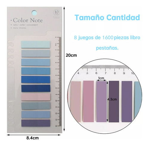 Notas Adhesivas Post It Transparentes De Índice, 8 Piezas