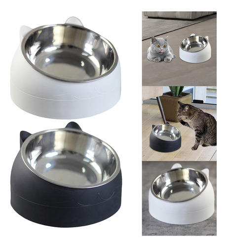2 Comederos Para Gatos, Cuencos Protectores Para El Negro
