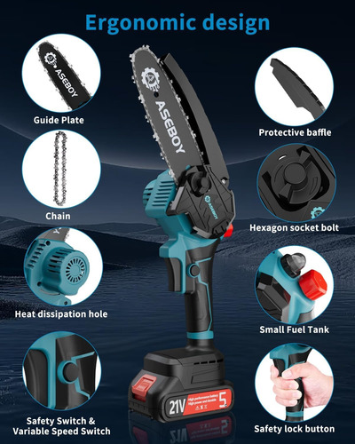 Mini Chainsaw 6 Inch Cordless Mini Chain Saw Battery Powered
