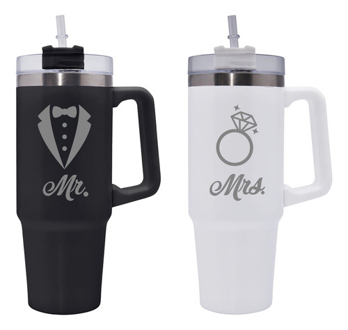 Termos De Novios Personalizados, Grabado Láser Negro