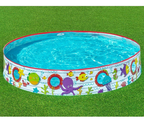 Alberca Circular Rígida Infantil Peces Y Pulpos 152 Cm Color Multicolor