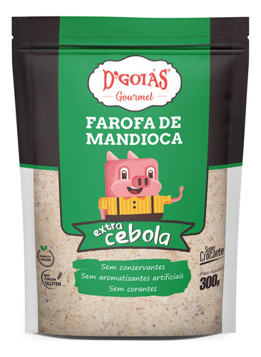 Farofa De Mandioca D'goiás Extra Cebola 300g Sem Glúten