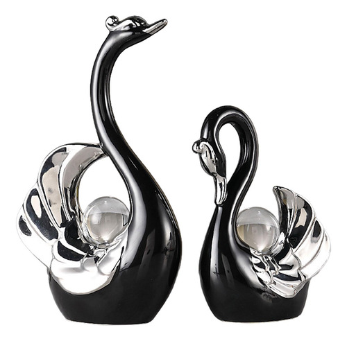 Figuras De Cisne, Escultura, Regalo De Negro