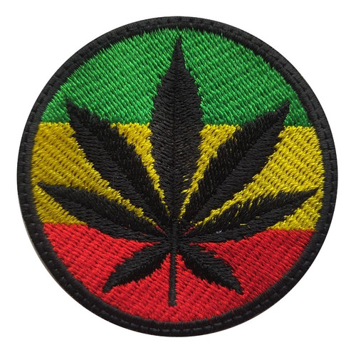 Parche Bordado Bob Marley Raggae Hoja De  Marihuana 