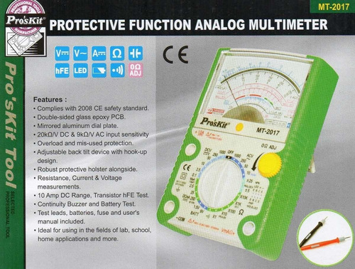 Imagen 3 de 5 de Multimetro Analogico Tester Aguja Proskit Mt2017 Profesional