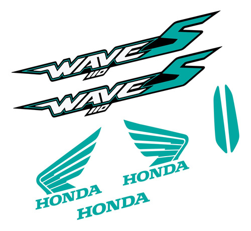 Calcos Color Turquesa Honda Wave 110s No Original