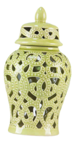 Elegante Tarro De Cerámica Con Tapa Para Amarillo