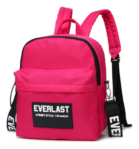 Mochila Everlast Urbana 22168 Color Fucsia Diseño Lisa