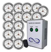 Comprar Kit Iluminação Piscina 15 Refletores Led Inox Rgb + Comando
