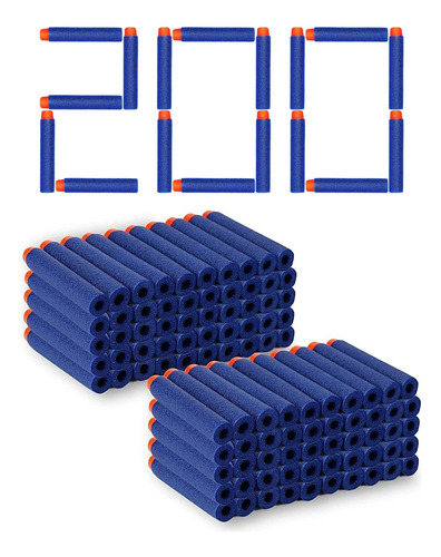 200pcs Dardos Bala Juguete Ronda Compatible Nerf Elite /azul