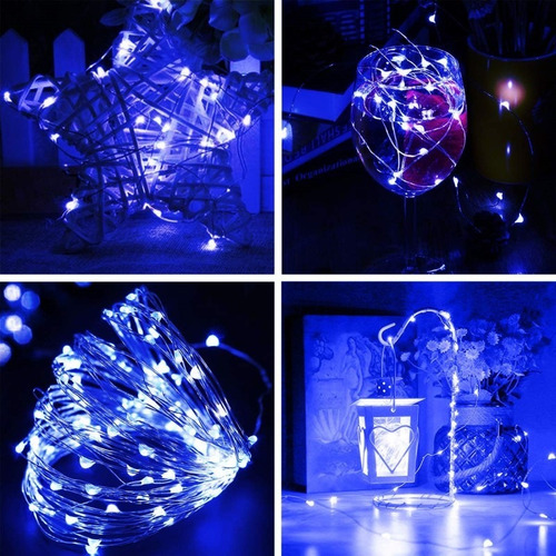 Imagen 5 de 10 de Alambre Luces Led 23 Metros Azul Exterior 220v Navidad